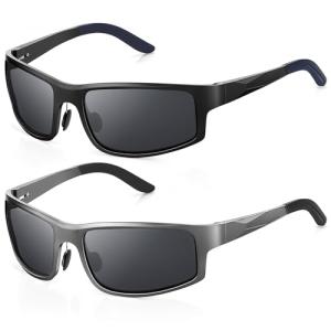 2 Pack Men's Polarized Sports Sunglasses - UV400