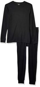 Men's Black Thermal Long Johns Underwear Set
