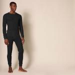 Men's Black Thermal Long Johns Underwear Set