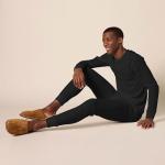 Men's Black Thermal Long Johns Underwear Set
