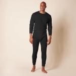 Men's Black Thermal Long Johns Underwear Set