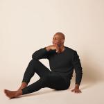 Men's Black Thermal Long Johns Underwear Set