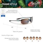 Maui Jim Hookipa Polarized Rimless Sunglasses, Black