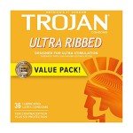 Trojan Ultra Ribbed Condoms - 36 Count Pack