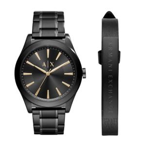 Armani Exchange Men's Black Watch & Bracelet Set