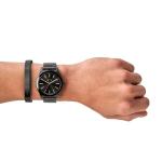 Armani Exchange Men's Black Watch & Bracelet Set