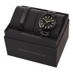 Armani Exchange Men's Black Watch & Bracelet Set
