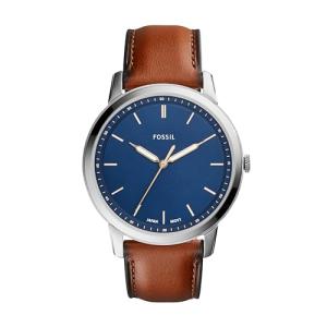 Fossil Men's Minimalist Quartz Silver and Leather Watch