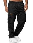 Men's Wide Leg Black Hiking Pants with Pockets
