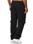 Men's Wide Leg Black Hiking Pants with Pockets