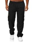 Men's Wide Leg Black Hiking Pants with Pockets