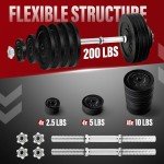 Adjustable 200lbs Dumbbell Set by Yes4All