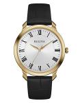Bulova Men's Classic Quartz Black Leather Watch