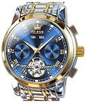 OLEVS Men's Blue Automatic Tourbillon Stainless Steel Watch