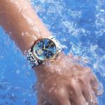 OLEVS Men's Blue Automatic Tourbillon Stainless Steel Watch