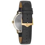 Bulova Men's Classic Quartz Black Leather Watch
