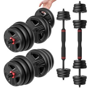 UKEEP Adjustable Dumbbells and Barbell Set