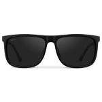 WearMe Pro Polarized Narrow Square Sunglasses - Matte Black