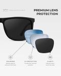 WearMe Pro Polarized Narrow Square Sunglasses - Matte Black