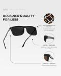 WearMe Pro Polarized Narrow Square Sunglasses - Matte Black