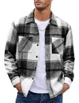 COOFANDY Men's Lightweight Flannel Plaid Shirt Jacket