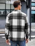 COOFANDY Men's Lightweight Flannel Plaid Shirt Jacket