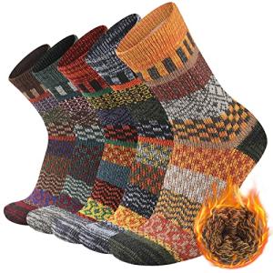 Heatuff Men's Thick Thermal Wool Socks - 5 Pairs