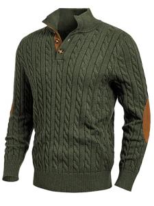 Men's Vintage Cable Knit Fisherman Sweater, Green