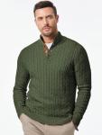 Men's Vintage Cable Knit Fisherman Sweater, Green