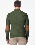 Men's Vintage Cable Knit Fisherman Sweater, Green