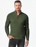 Men's Vintage Cable Knit Fisherman Sweater, Green