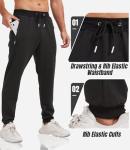 3 Pack Men's Tapered Sweatpants with Zip Pockets