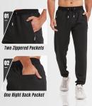 3 Pack Men's Tapered Sweatpants with Zip Pockets