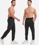 3 Pack Men's Tapered Sweatpants with Zip Pockets