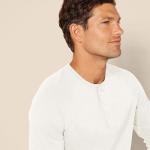 Slim-Fit Long-Sleeve Henley Shirt for Men
