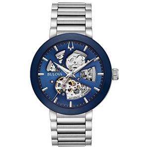 Bulova Men's Stainless Steel Automatic Watch, Blue Dial
