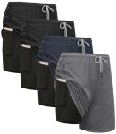 Men's 2-in-1 Running Shorts - 4 Pack Set