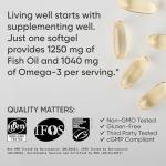 Triple Strength Omega 3 Fish Oil - 1250mg Softgels