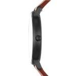 Skagen Men's Black Steel and Brown Leather Watch