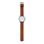 Skagen Men's Black Steel and Brown Leather Watch