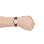 Skagen Men's Black Steel and Brown Leather Watch
