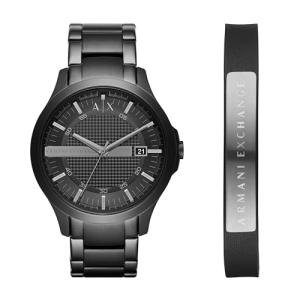 Armani Exchange Men's Stainless Steel Watch and Bracelet Set
