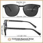 CARFIA Black Retro Polarized Sunglasses for Men