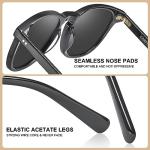 CARFIA Black Retro Polarized Sunglasses for Men