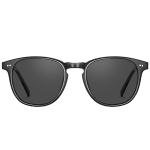 CARFIA Black Retro Polarized Sunglasses for Men
