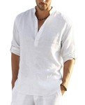 COOFANDY Men's Long Sleeve Cotton Henley Shirt