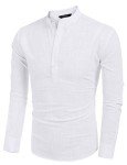 COOFANDY Men's Long Sleeve Cotton Henley Shirt