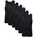 Gildan Men's Black A-Shirt Tank Multipack (6-Pack)