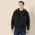 Men's Sherpa-Lined Full-Zip Hoodie in Black