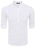 COOFANDY Men's Long Sleeve Cotton Henley Shirt
